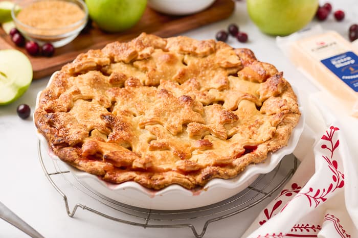 Apple Cheddar Cranberry Pie