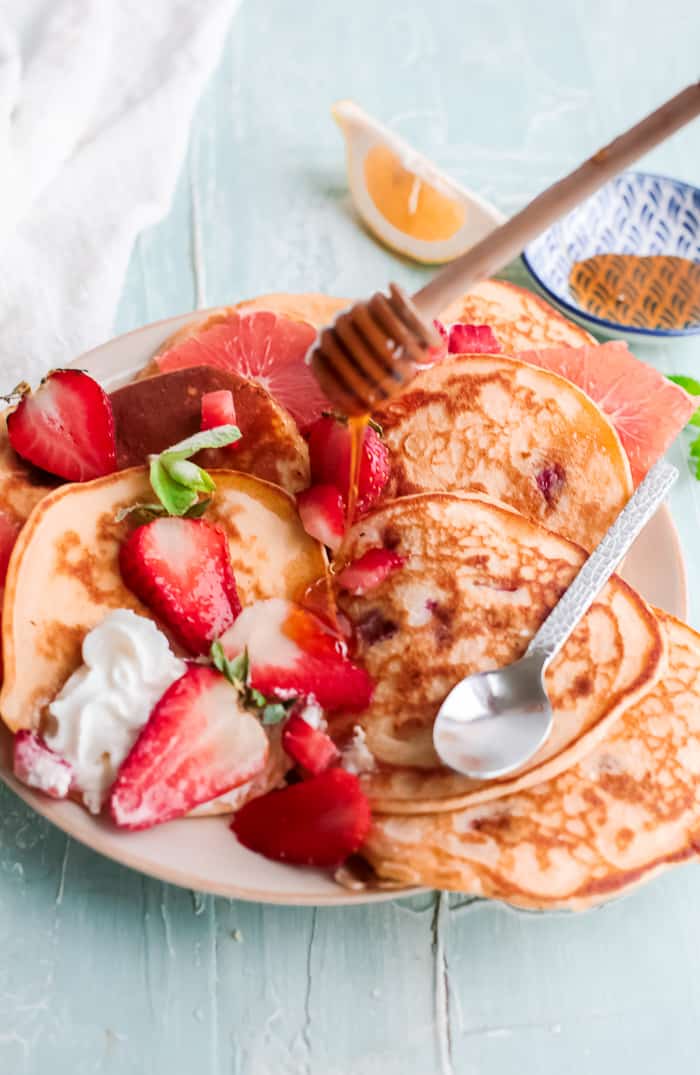 Strawberry Ricotta Pancakes