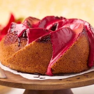 Fonio Pound Cake with Hibiscus Glaze