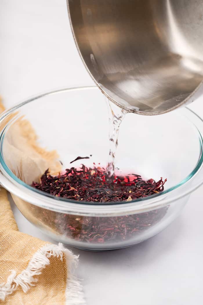 Fonio Pound Cake with Hibiscus Glaze