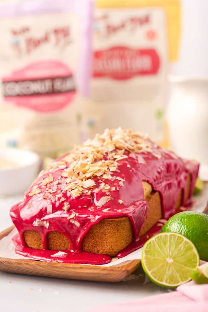 Coconut Loaf with Hibiscus Glaze