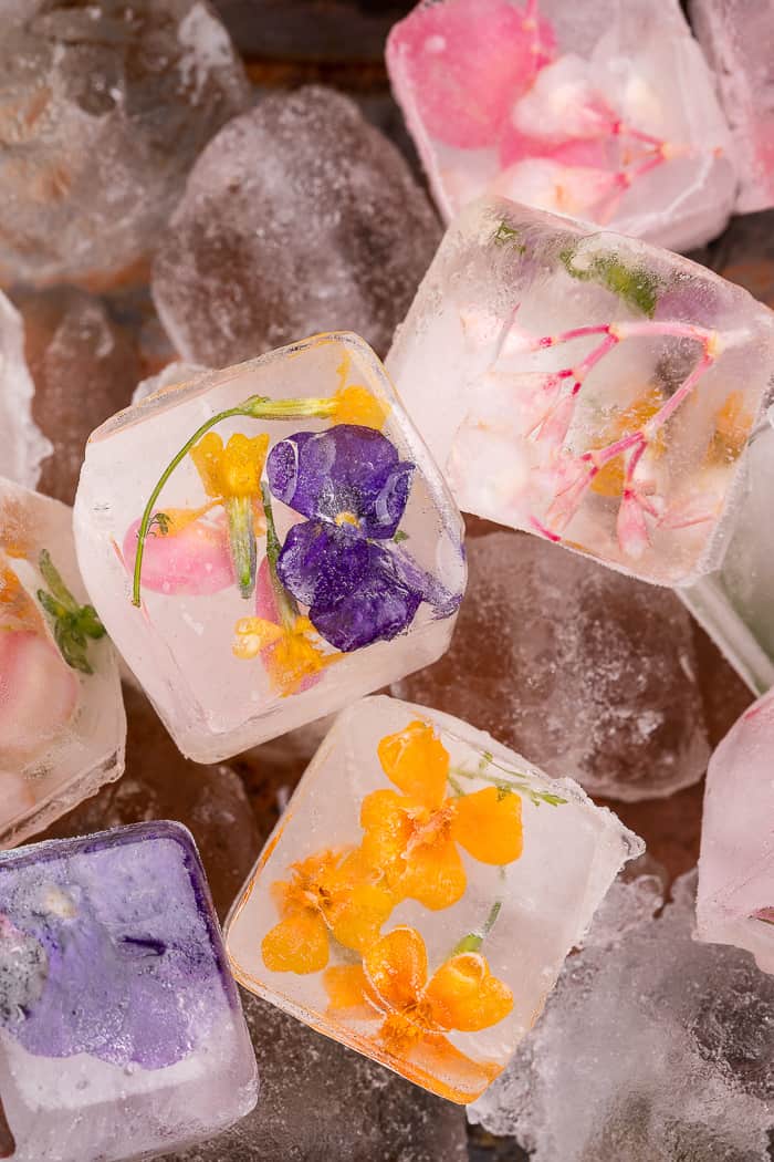 Edible Flower Ice Cubes