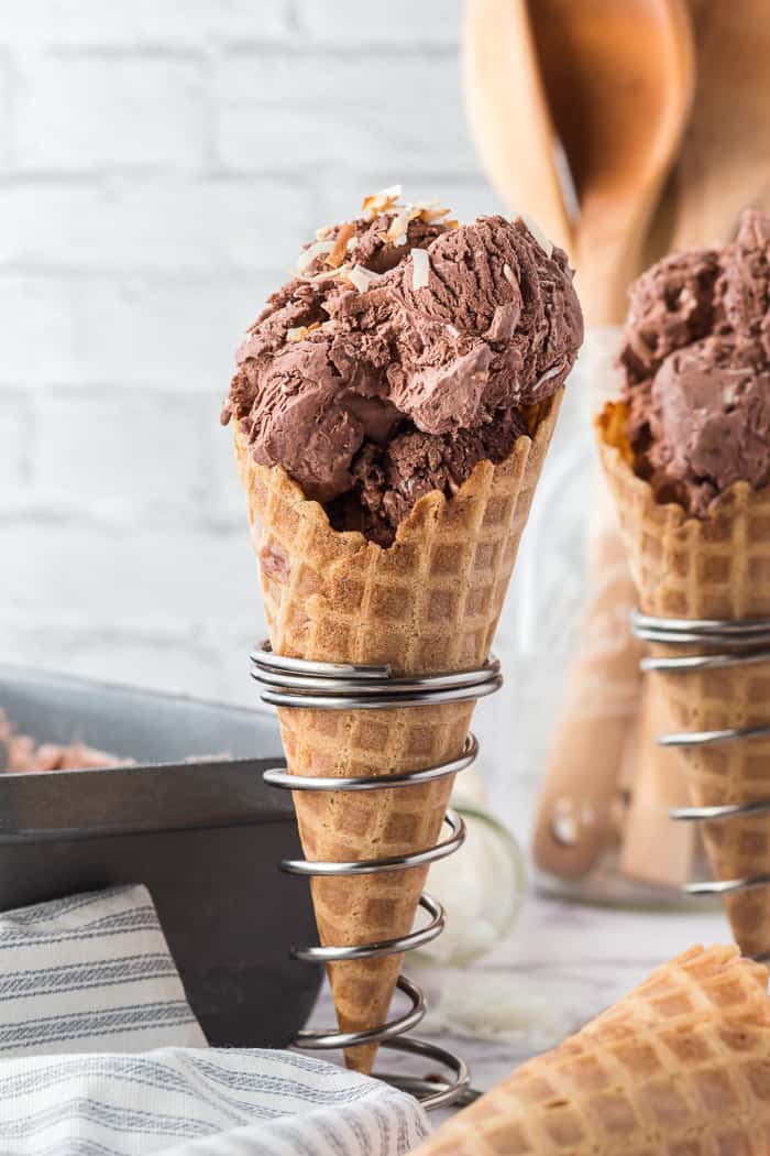 No Churn Chocolate Coconut Ice Cream