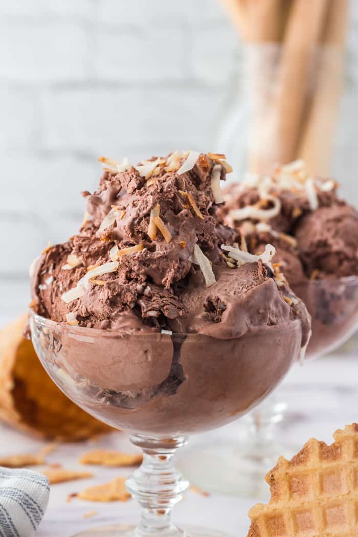 No Churn Chocolate Coconut Ice Cream