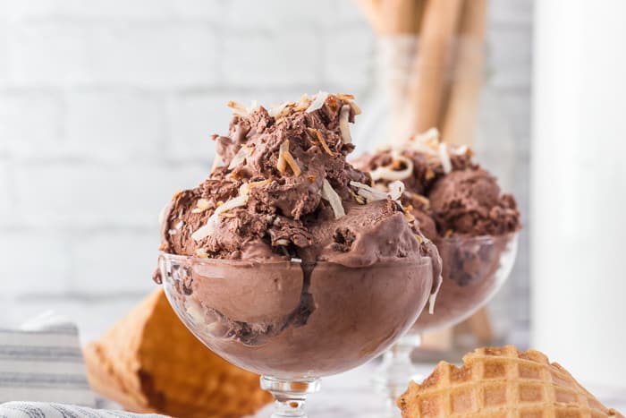 No Churn Chocolate Coconut Ice Cream