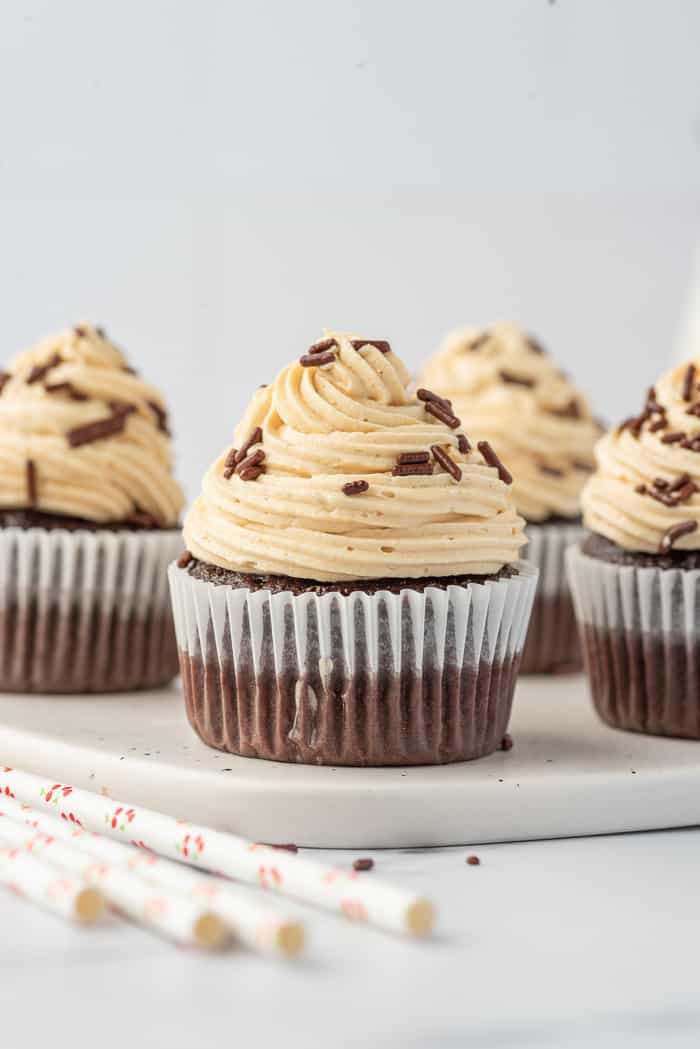 Chocolate M&M'S® Crispy Cupcakes with Chocolate Buttercream