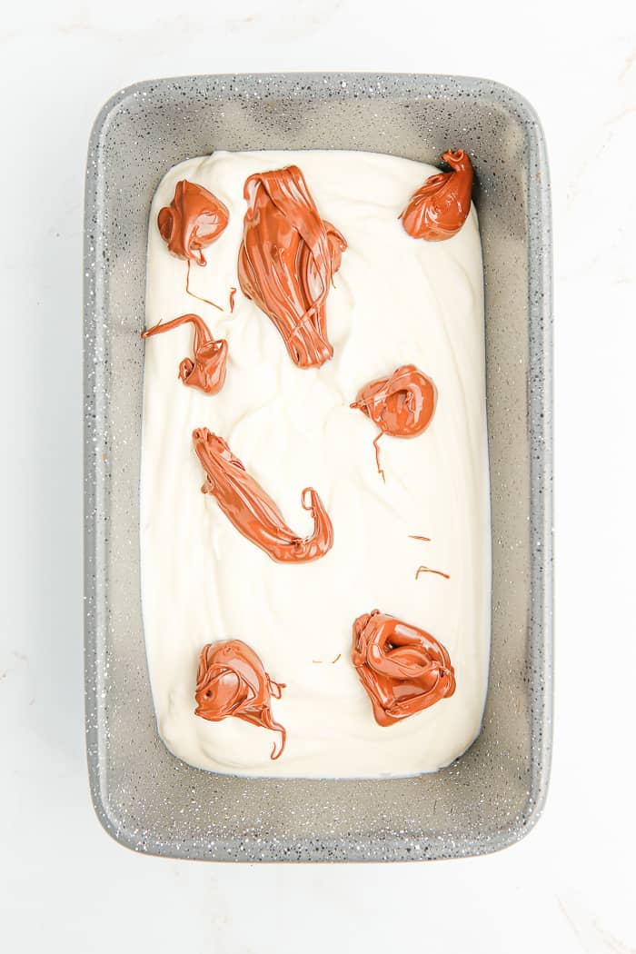 No Churn Nutella Swirl Ice Cream