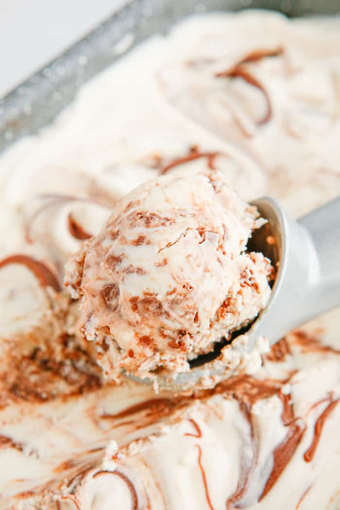 No Churn Nutella Swirl Ice Cream