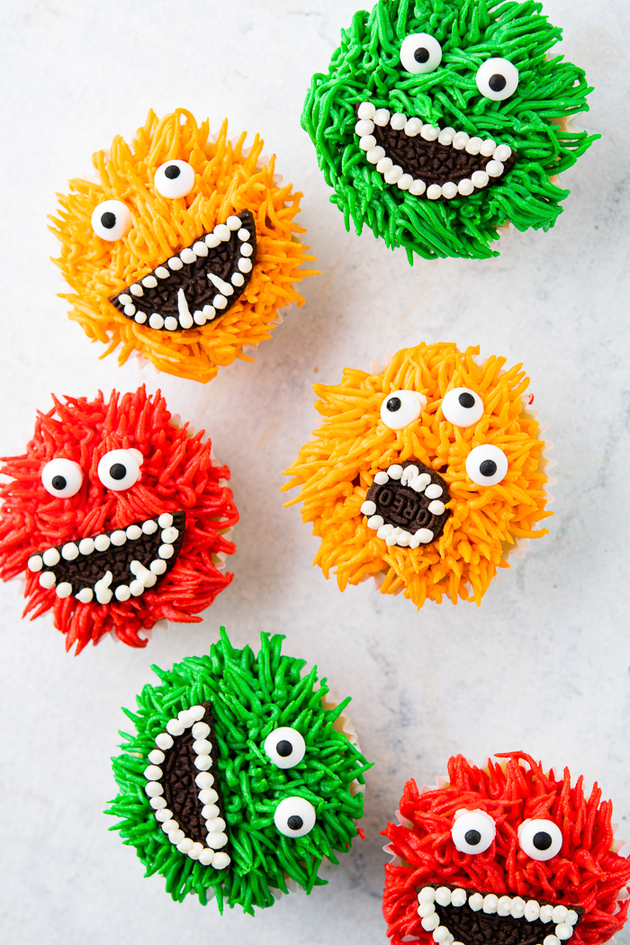 Cute Halloween Monster Cupcakes