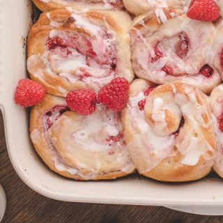 Raspberry Sweet Rolls with Lemon Glaze