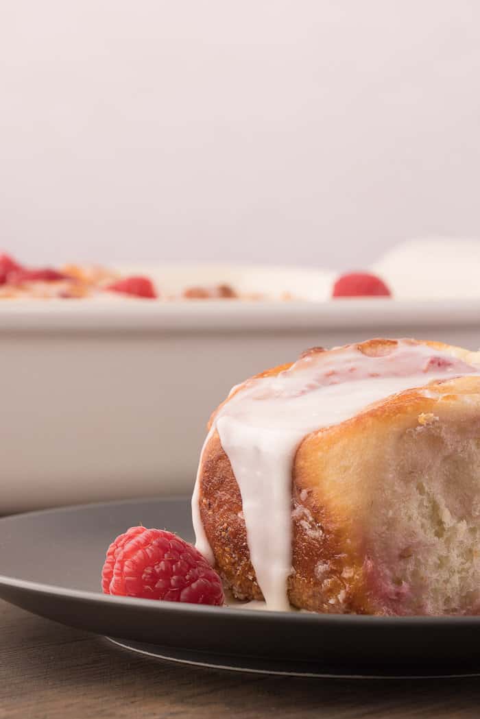 Raspberry Sweet Rolls with Lemon Glaze