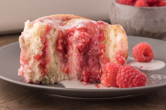 Raspberry Sweet Rolls with Lemon Glaze