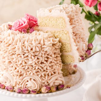 Vanilla Layer Cake with Rose Buttercream