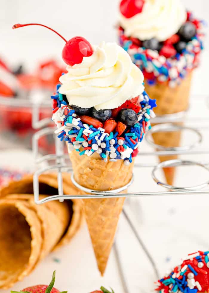 Cheesecake Stuffed Waffle Cones - A Classic Twist