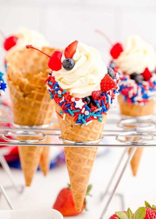 Cheesecake Stuffed Waffle Cones - A Classic Twist