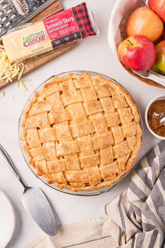 Cheddar apple pie