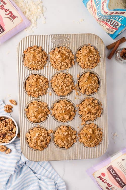 Pumpkin Muffins with Coconut Flake Streusel Topping A Classic Twist