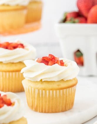 Strawberry shortcake cupcakes.