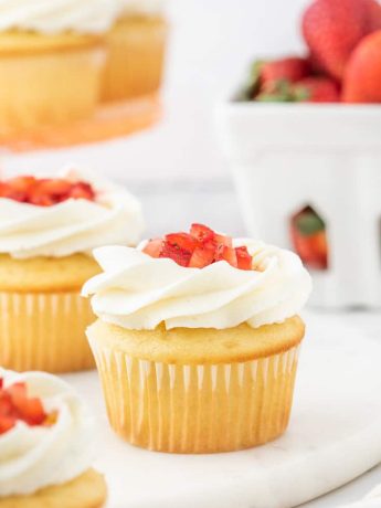 Strawberry shortcake cupcakes.