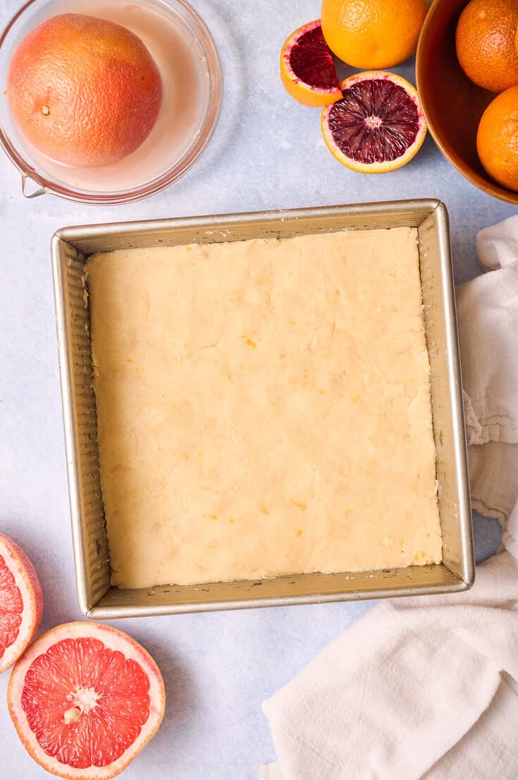 The crust for the grapefruit bars.