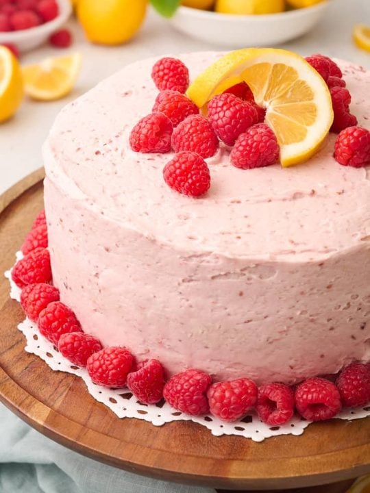 Raspberry Lemon Layer Cake with Raspberry Frosting - Tutti Dolci Baking Blog