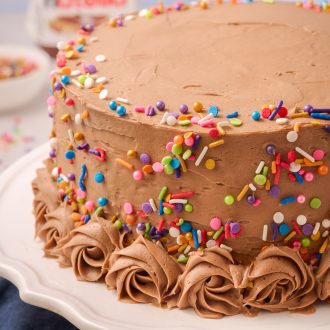 Vanilla bean cake with Nutella frosting.