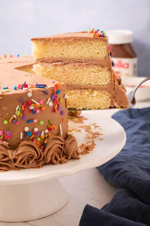 Vanilla Bean Cake with Nutella Frosting A Classic Twist