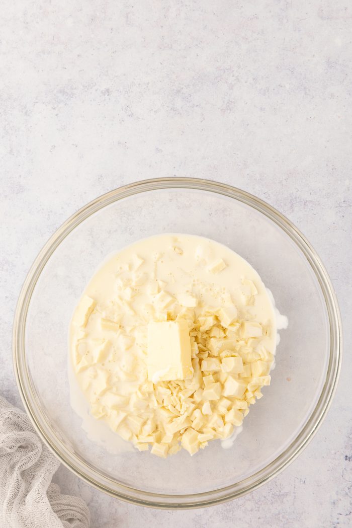White chocolate mixed with butter.