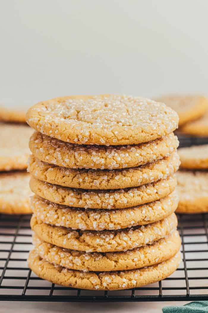 A stack of browned butter sugar cookies.