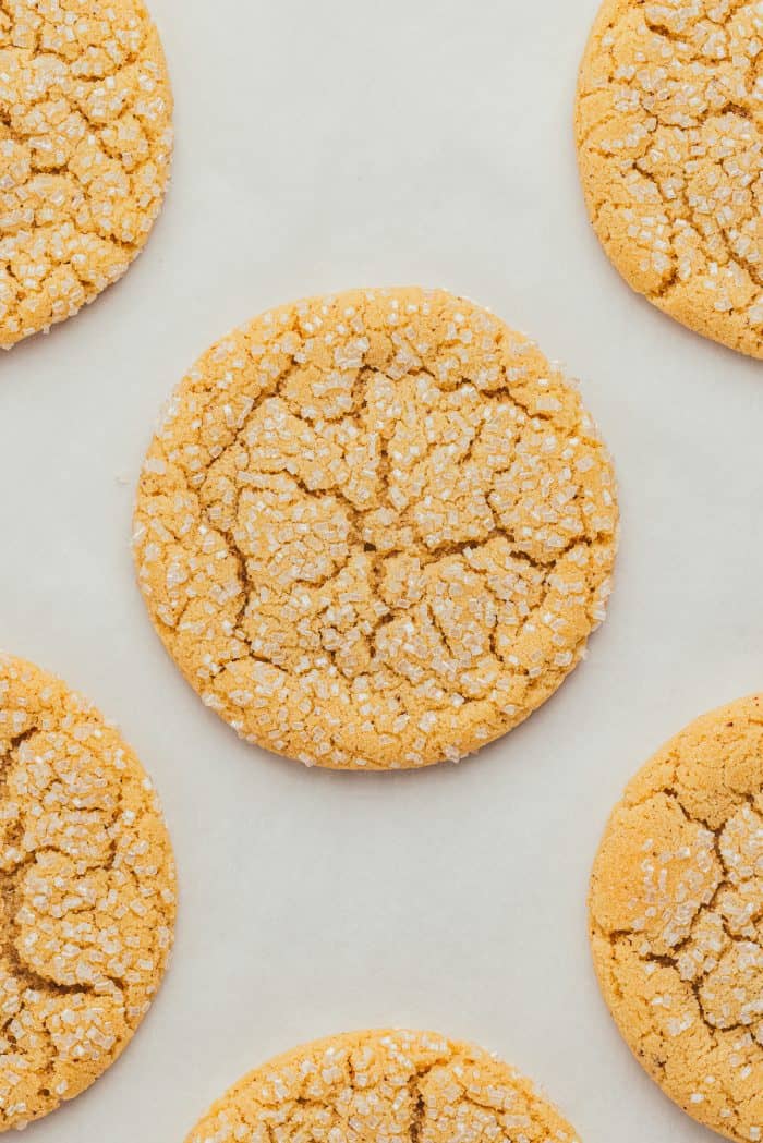 Various brown butter cookies on parchment paper.