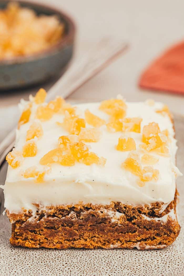 A gingerbread cookie bar.