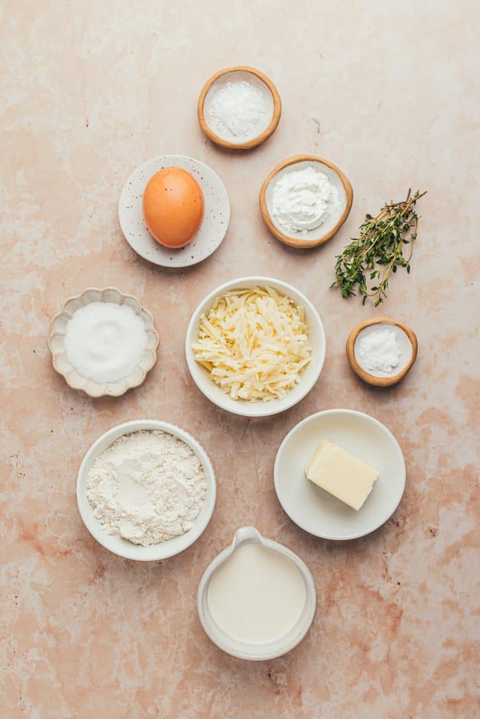 The ingredients for Gruyere and Thyme scones.