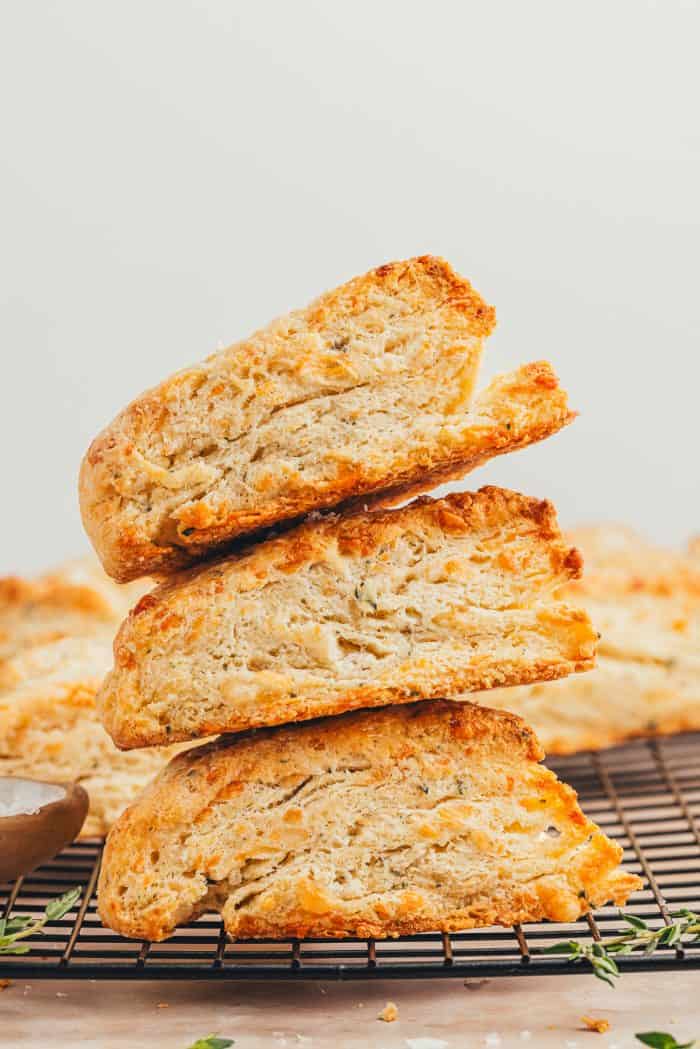 A stack of gruyere scones.