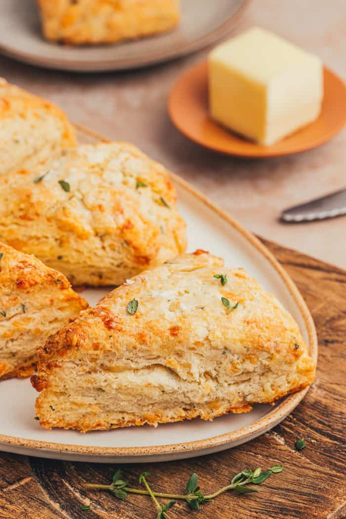 A plate with savory scones.