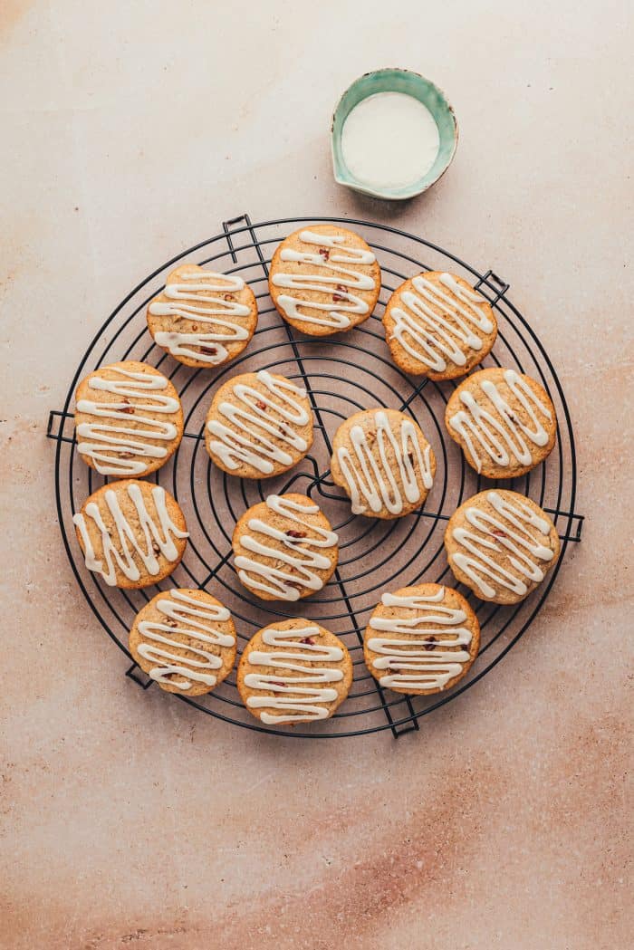 Spice drop cookies with a glaze dripped over them. 