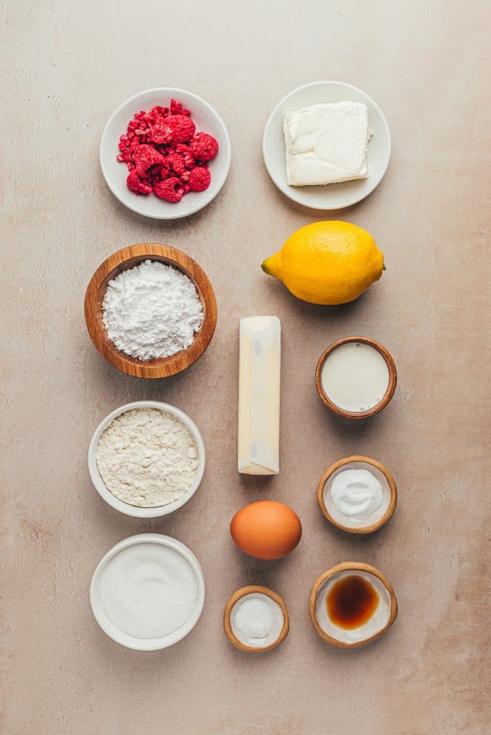 Ingredients used to make lemon sugar cookies.