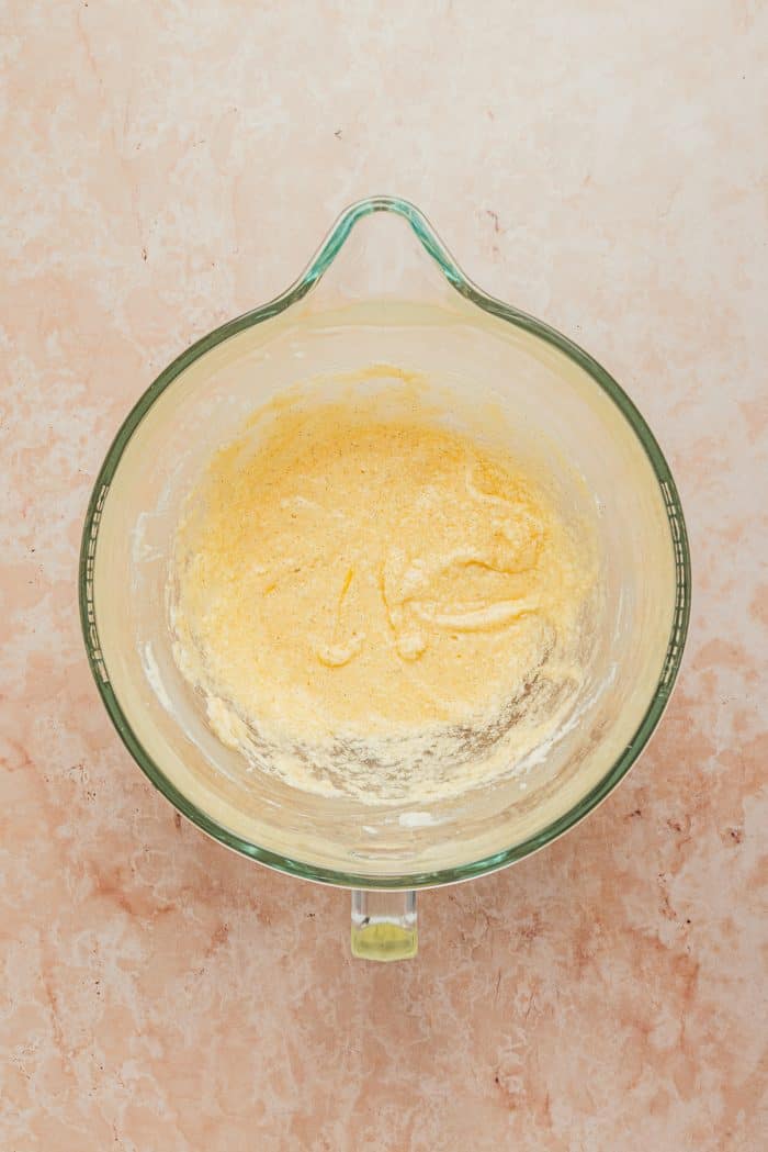 Butter in a mixing bowl.