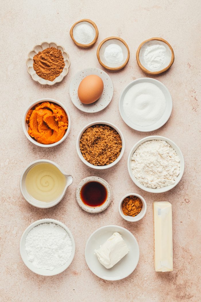 Ingredients for making pumpkin whoopie pies.