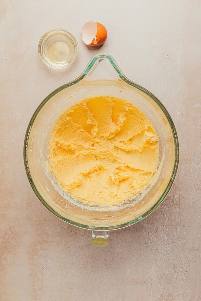 Butter in a mixing bowl.