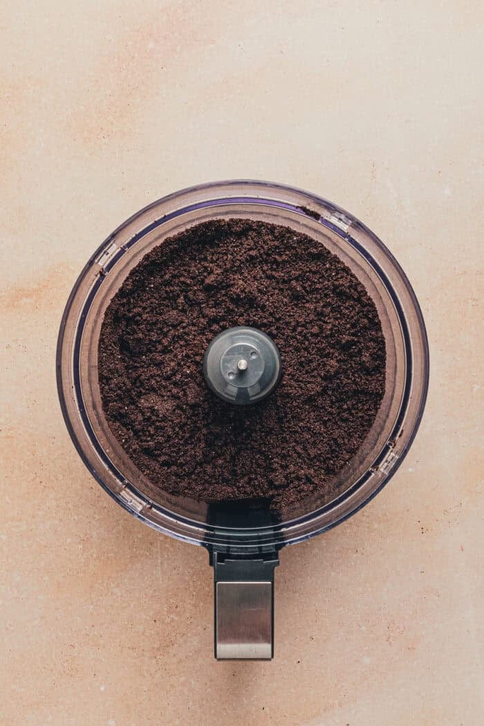The Oreos ground up in a food processor.