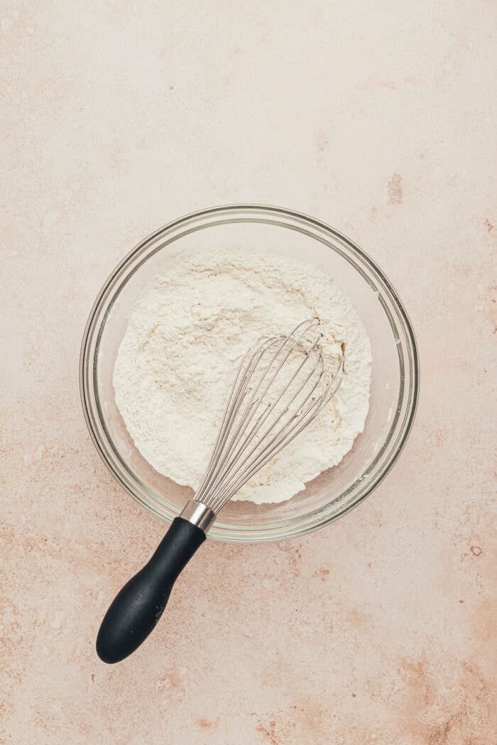 dry ingredients in a bowl for brown butter chai snickerdoodle cookies