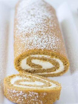 Pumpkin Roll Cake with Ginger Buttercream
