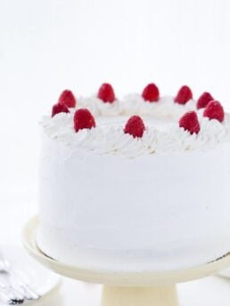 Coconut Raspberry Cake with Whipped Cream Frosting