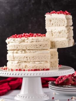 White Chocolate Pomegranate Vanilla Cake