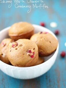 Skinny White Chocolate Cranberry Muffins