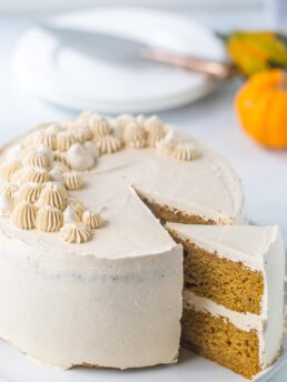 Spiced Pumpkin Cake with Brown Sugar Swiss Meringue Buttercream