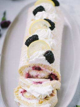 Blackberry Lemon Roll Cake