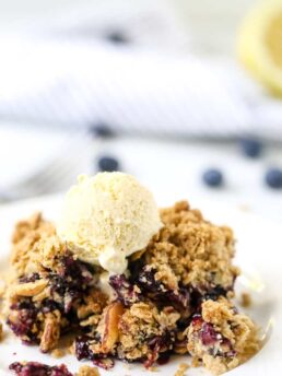 Blueberry Crumble with a Browned Butter Oat Topping