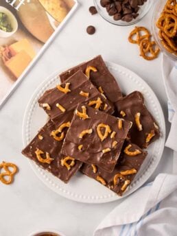 A plate of pumpkin bark