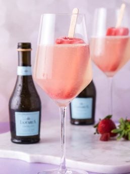 Strawberry popsicle prosecco drink
